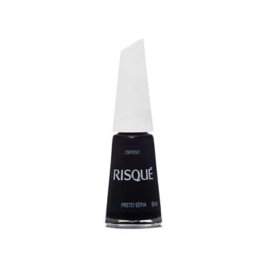 Imagem de Esmalte Risqué Escuro Cremoso Preto Sépia 8ml - Risque