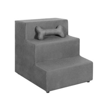 Imagem de Escada Pet Almofadada 3 Degraus para Cães e Gatos - DS HOME, Veludo Ci