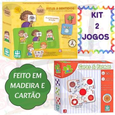 Imagem de Kit 2 Jogo Educativo Infantil Cores E Formas Para 3 Anos E Meus 5 Sent