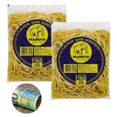 Imagem de Kit 2 Elástico De Dinheiro Liguinha Resistente Amarelo 200 Gramas - El