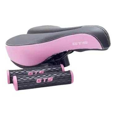 Imagem de Selim Vazado Gts Banco Gel Com Manoplas E Carrinho Mtb Bike