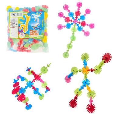 Imagem de Blocos De Montar Discos Educativos e Pedagógicos 300 Peças