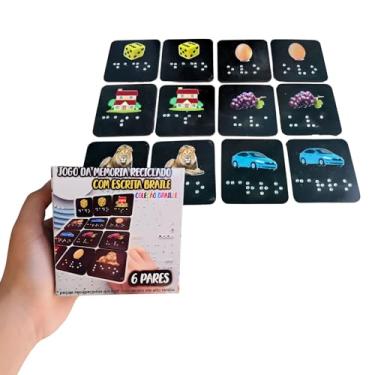 Imagem de Jogo da Memória Acessível com Escrita em Braile Reciclado 6 pares