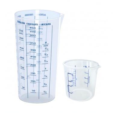 Imagem de Conjunto de Copos Medidores de Plástico 450g/ml 100g/ml Transparente
