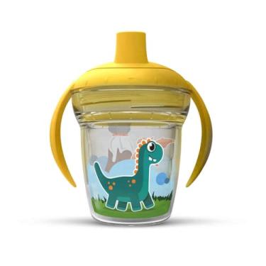 Imagem de Copo Infantil de Transição Dinossauros 170 ml Antivazamento (Amarelo)