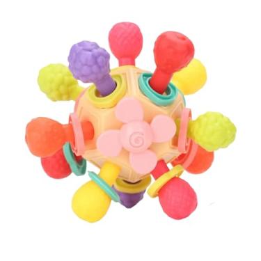 Imagem de Mordedor Bolinha Atômica Sensorial com Hastes de Borracha Montessori – Alívio da Gengiva, Estimulação Motora, Dentição e Diversão para Bebês, com Ventilador e Leme Giratórios – 10 cm de diâmetro