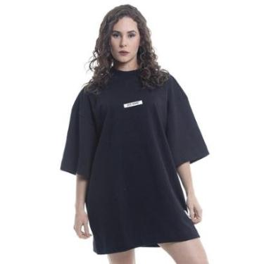 Imagem de Camiseta Rich Young Oversized Gola Alta Borracha Feminina Preta-Feminino