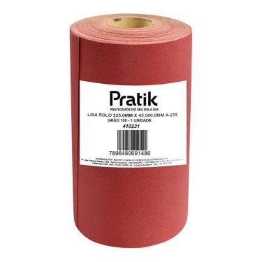 Imagem de Lixa Rolo Pratik A-230 Massa/Madeira Grão 100 225mmx45m