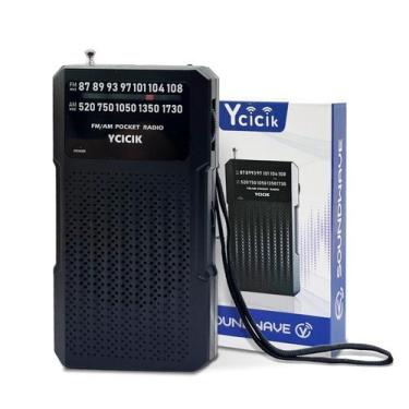 Imagem de Rádio Ycicik portátil AM FM alimentado por bateria com clipe