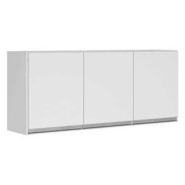 Imagem de Armário Aéreo Cozinha Planejada Lux 120cm MDF 03 Portas Branco TX Fosco - Desk Design