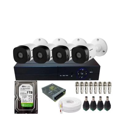 Imagem de Kit Cftv 4 Câmeras Intelbras Vhd 1220b Full Hd Dvr De 4ch Alta Performance  Com Hd 1tb Instalado No Dvr