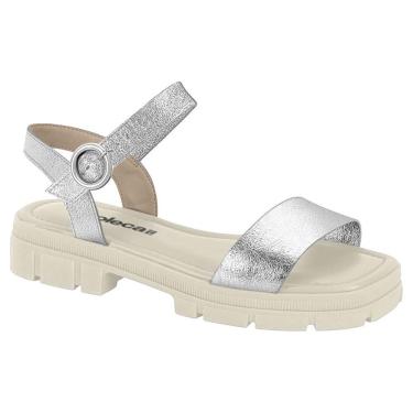 Imagem de Sandália Feminina Tratorada Prata Branco Off Moleca 5475.100