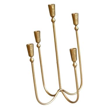 Imagem de Generic Suporte para velas de 5 cabeças, decoração para casa, adereços para fotos, castiçal de metal versátil, candelabro para sala de estar, hotel