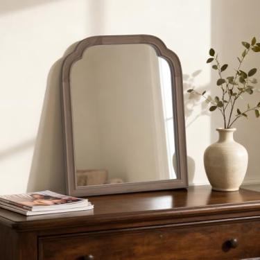 Imagem de HOMECOOKIN Espelhos de banheiro de madeira para montagem na parede, espelhos de parede com moldura de madeira rústica de 40,6 cm x 50,8 cm decorativos para sala de estar ou quarto (WN) B