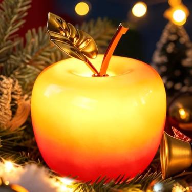 Imagem de ONXE Linda luz noturna de maçã presente para professores, Natal - Lâmpada de cabeceira operada por bateria de vidro real, lâmpada ambiente de brilho quente para decoração de cozinha, quarto, mesa