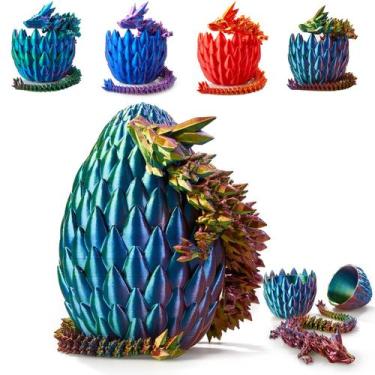 Imagem de Brinquedo articulado Dragon Egg Crystal Dragon impresso 3D de 38 cm - 