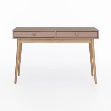 Imagem de Escrivaninha Liva 2 Gavetas 120 cm x 53 cm - Casavee, Rosa Blush