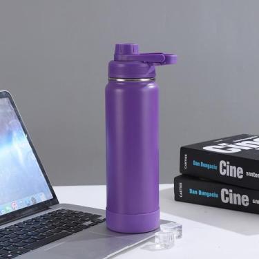 Imagem de Garrafa Térmica Aço Inox + Base da Mesma Cor 1000ml/800ml/600ml/350ml 