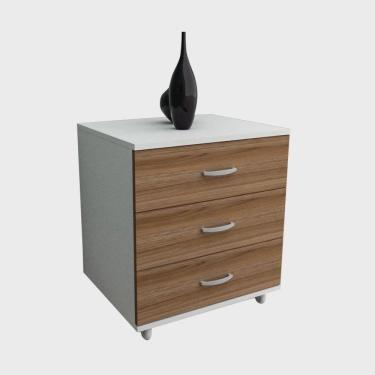 Imagem de Gaveteiro Office 3 Gavetas Rodízios Appunto Branco Castanho