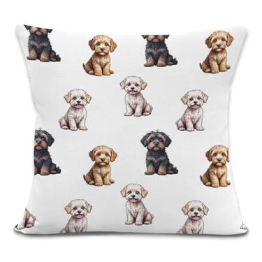 Imagem de Yorhifa Cavapoo Capas de almofada para cães 45,7 x 45,7 cm, presentes para donos de cães, presentes de Cavapoo para mulheres, homens, capas de almofada para sofá, decoração de quarto de casa