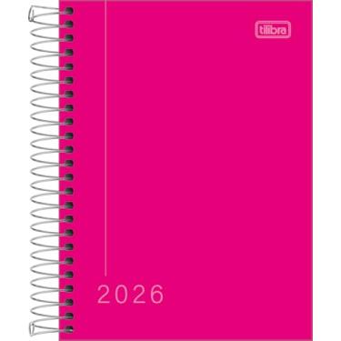 Imagem de Agenda Espiral Diária 2026 11,7x16,4cm Pepper Rosa Tilibra