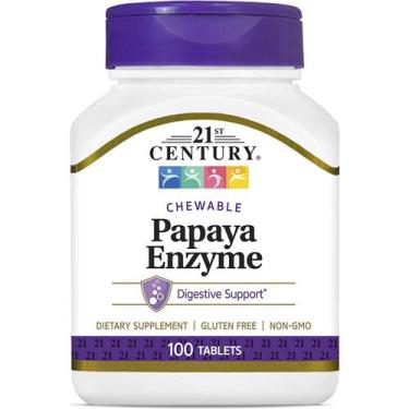 Imagem de Enzimas Mamão Papaya 100 Tabs 21st Century