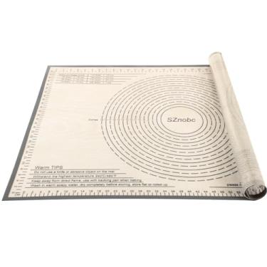 Imagem de Tapete de silicone extragrande para massa antiaderente com medida para assar, tapete de fondant, tapete de amassar, tapete de massa de massa, tapete de massa de torta (cinza, 66 x 86)