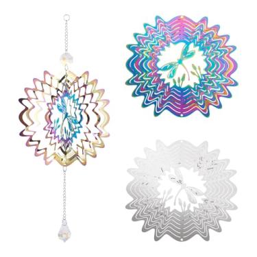 Imagem de Spritewelry Amuletos de aço inoxidável para fabricação de joias, pingentes de conector de flor de libélula de filigrana grande, pingentes de enfeites de metal gravados com 2 furos para receptores de