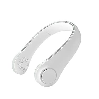 Imagem de WYUYIWH Ventilador de pescoço portátil, ventilador de pescoço sem lâmina, para viagens internas e externas, ventilador pessoal recarregável por USB, recarregável, design de cabeça, 3 velocidades
