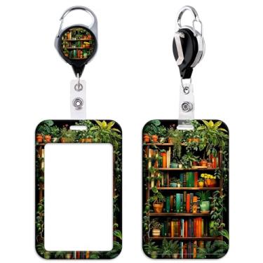 Imagem de Beemorita Porta-crachás de identificação de estante retrátil com suporte de identidade, clipe de carretel fofo para chaves e crachás de identificação para mulheres, homens, crianças, professores