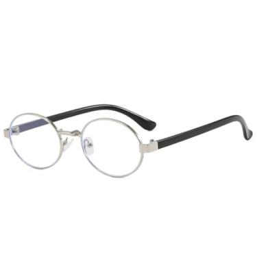 Imagem de VFDHN Óculos de sol vintage pequenos de metal oval femininos, estilosos, transparentes, degradê, uv400, masculino, punk (7)