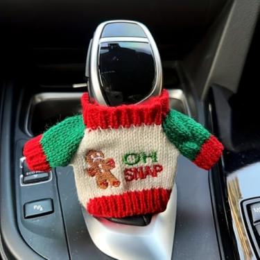 Imagem de Capa interessante de mudança de marchas de carro/decoração de Natal/design de mini suéter tricotado/adequado para alavanca de engrenagem de carro, botão de engrenagem e decoração de acessórios