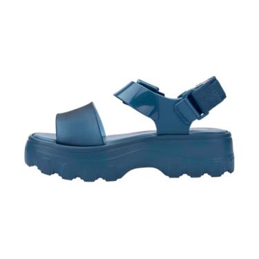 Imagem de Melissa Sandália feminina Kick Off Platform – Sandália plataforma vegana grossa super macia e flexível com alças ajustáveis e design de bico aberto, Azul/azul, 40
