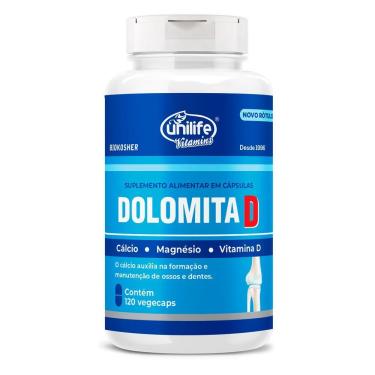 Imagem de Kit 3 Dolomita Com Vitamina D Unilife 120 Cápsulas