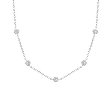 Imagem de Colar de cristal e zircônia banhado a ouro 18K para mulheres, corrente de cabo elegante, extensão de 39,9 cm + 5 cm, joia delicada para presente diário, Banhado a ouro, Sem Pedra Preciosa