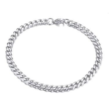 Imagem de Pulseira Phillip London – Collins Prateado | Aço Inoxidável 316L Corrente Grumet 5mm