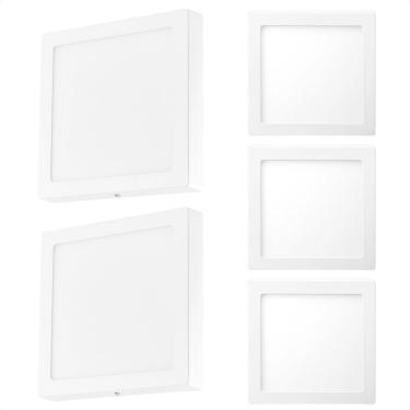 Imagem de Kit 5 Painel De Led Quadrado Sobrepor 12w Bivolt Taschibra 3000k Quente