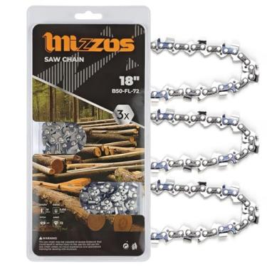 Imagem de MIZZOS Pacote com 3 correntes universais de 50,8 cm | 0,825 cm 0,127 cm 72 elos | Serve para Husqvarna 440, Echo CS-400, Jonsered - 591094872, 20lpx072g, H72