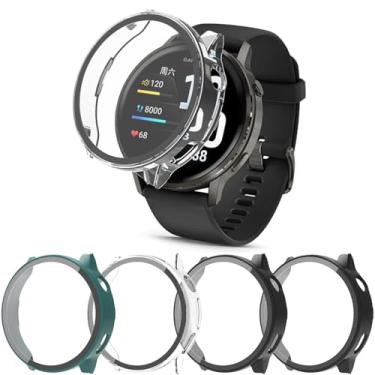 Imagem de [Pacote com 4] Capa com protetor de tela de vidro temperado compatível com Garmin Venu 4 41 mm, capa protetora de policarbonato rígido com cobertura total para Venu4 41 mm