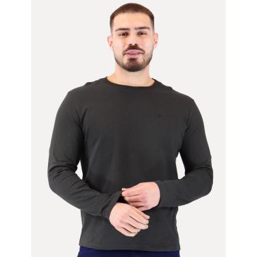 Imagem de Camiseta Ellus Masculina Manga Longa Cotton Fine Easa Chumbo-Masculino