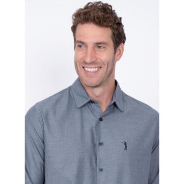 Imagem de Camisa Maquinetada Aleatory Budapeste Azul-Masculino