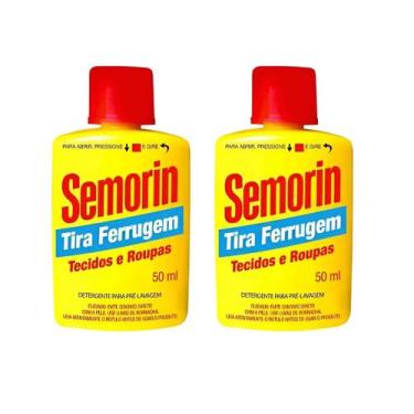 Imagem de Kit 2 Semorin Tira Ferrugem 50ml Tira Mancha de Ferrugem - lux