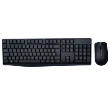 Imagem de Kit Combo Teclado e Mouse Sem Fio Slim Sem Marca Multimídia Conexão Usb 1600dpi c/ Pilha Inclusa Preto - TC269OUT [Reembalado] TC269OUT