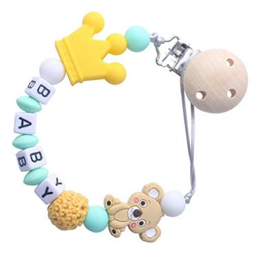 Imagem de Generic Linda Corrente de Clipe para Mordedor de bebê, Material de Silicone para Uso Seguro, Perfeita para Bebês de Mais de 3 Meses (Amarelo)