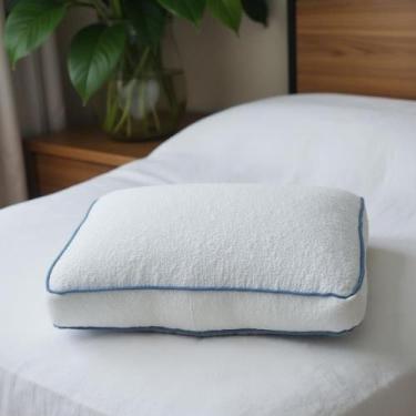 Imagem de Travesseiro Tecido Mesclado com Bordas Coloridas - Sofá na Caixa, Azul