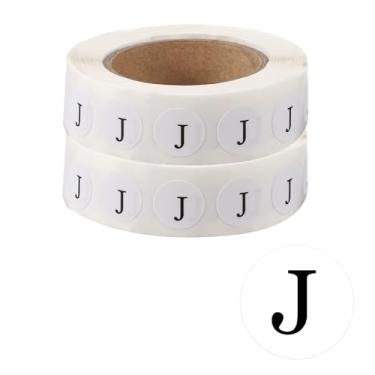Imagem de PATIKIL Adesivo de etiqueta de inventário, 1600 peças de etiqueta autoadesiva com letra J de 0,5 polegada para inventário de organização de escritório de armazém, 800 peças/rolo, 2 rolos
