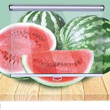 Imagem de uhyOHF Persiana de rolo transparente para armário com alça, tela de enrolar de plástico à prova de poeira para loja de freezer, supermarcas, persianas à prova d'água (L 100 cm x A 150 cm