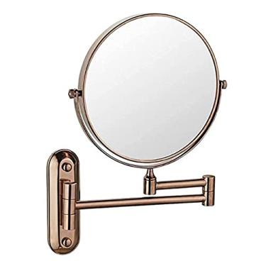 Imagem de LMJYU Espelho de maquiagem espelho de maquiagem espelho de montagem na parede do banheiro, espelho de vaidade espelho telescópico giratório dobrável espelho telescópico de ampliação dupla face espelho