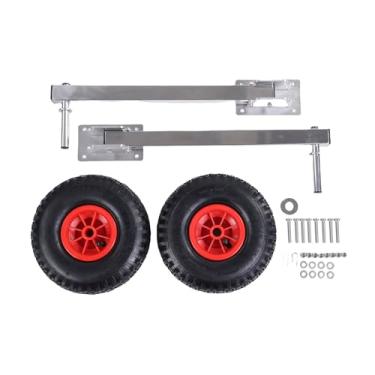 Imagem de Luqeeg Rodas de Lançamento de Barco, Carrinho de Praia com Capacidade de Carga de 600Lb com Posicionamento Roda Ajustável, Carrinho Popa de Barco Inflável para Caiaques Veleiros