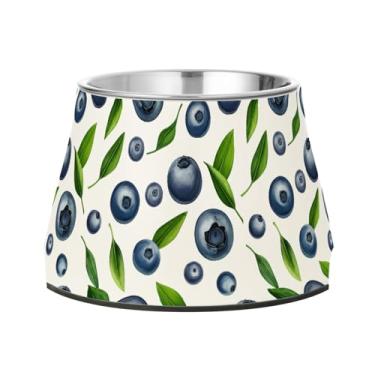 Imagem de STAYTOP Tigelas de aço inoxidável para cães de mirtilo, tigelas fofas para gatos, fofas e antiderrapantes para cães e gatos pequenos e médios